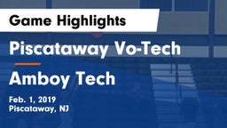 Piscataway Vo-Tech  vs Amboy Tech Game Highlights - Feb. 1, 2019
