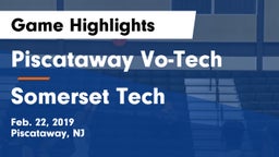 Piscataway Vo-Tech  vs Somerset Tech Game Highlights - Feb. 22, 2019