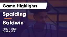 Spalding  vs Baldwin  Game Highlights - Feb. 1, 2022