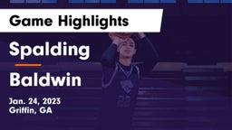 Spalding  vs Baldwin  Game Highlights - Jan. 24, 2023