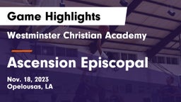 Westminster Christian Academy  vs Ascension Episcopal  Game Highlights - Nov. 18, 2023