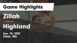 Zillah  vs Highland  Game Highlights - Jan. 18, 2020