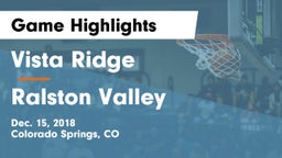 Vista Ridge  vs Ralston Valley  Game Highlights - Dec. 15, 2018