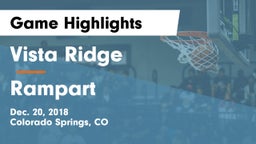 Vista Ridge  vs Rampart  Game Highlights - Dec. 20, 2018