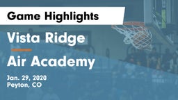Vista Ridge  vs Air Academy  Game Highlights - Jan. 29, 2020