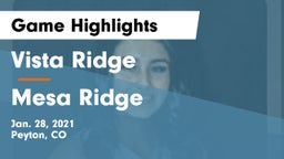 Vista Ridge  vs Mesa Ridge  Game Highlights - Jan. 28, 2021