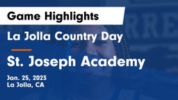 La Jolla Country Day  vs St. Joseph Academy  Game Highlights - Jan. 25, 2023
