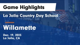 La Jolla Country Day School vs Willamette  Game Highlights - Dec. 19, 2023