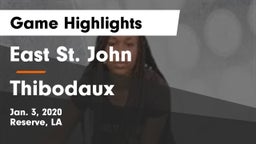 East St. John  vs Thibodaux Game Highlights - Jan. 3, 2020