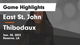 East St. John  vs Thibodaux Game Highlights - Jan. 28, 2022