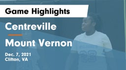 Centreville  vs Mount Vernon   Game Highlights - Dec. 7, 2021
