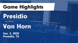 Presidio  vs Van Horn  Game Highlights - Jan. 3, 2020