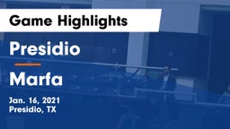 Presidio  vs Marfa  Game Highlights - Jan. 16, 2021