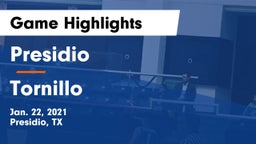 Presidio  vs Tornillo  Game Highlights - Jan. 22, 2021
