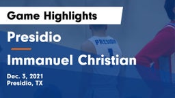 Presidio  vs Immanuel Christian Game Highlights - Dec. 3, 2021