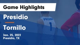 Presidio  vs Tornillo  Game Highlights - Jan. 25, 2022