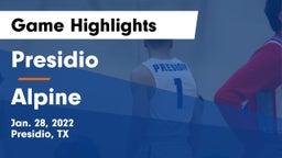 Presidio  vs Alpine  Game Highlights - Jan. 28, 2022