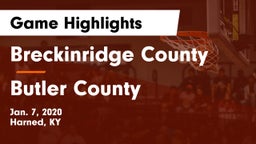 Breckinridge County  vs Butler County  Game Highlights - Jan. 7, 2020