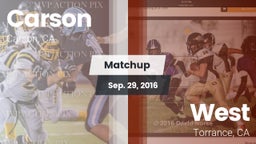 Matchup: Carson  vs. West  2016