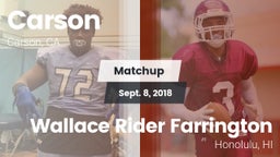 Matchup: Carson  vs. Wallace Rider Farrington 2018