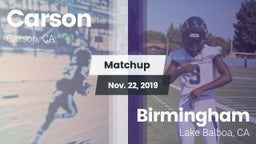 Matchup: Carson  vs. Birmingham  2019