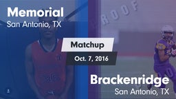 Matchup: Memorial  vs. Brackenridge  2016