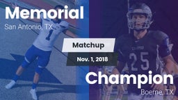 Matchup: Memorial  vs. Champion  2018
