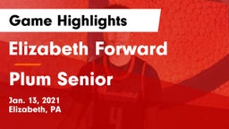 Elizabeth Forward  vs Plum Senior  Game Highlights - Jan. 13, 2021