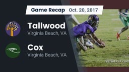 Recap: Tallwood  vs. Cox  2017