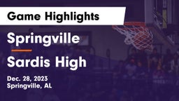 Springville  vs Sardis High Game Highlights - Dec. 28, 2023