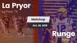 Matchup: La Pryor  vs. Runge  2018