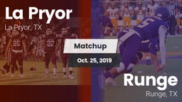 Matchup: La Pryor  vs. Runge  2019