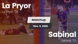 Matchup: La Pryor  vs. Sabinal  2020