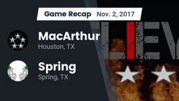 Recap: MacArthur  vs. Spring  2017