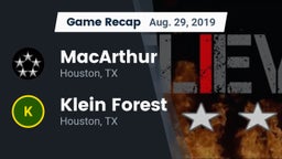 Recap: MacArthur  vs. Klein Forest  2019