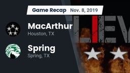 Recap: MacArthur  vs. Spring  2019