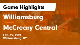 Williamsburg   vs McCreary Central  Game Highlights - Feb. 22, 2024