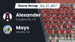 Recap: Alexander  vs. Mays  2017