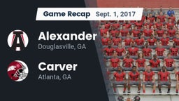Recap: Alexander  vs. Carver  2017