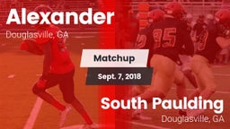 Matchup: Alexander vs. South Paulding  2018