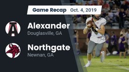 Recap: Alexander  vs. Northgate  2019