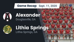 Recap: Alexander  vs. Lithia Springs  2020