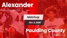 Matchup: Alexander vs. Paulding County  2020