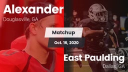 Matchup: Alexander vs. East Paulding  2020