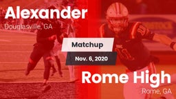 Matchup: Alexander vs. Rome High 2020