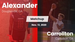 Matchup: Alexander vs. Carrollton  2020