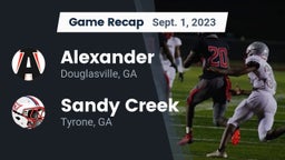 Recap: Alexander  vs. Sandy Creek  2023