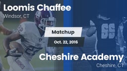 Matchup: Loomis Chaffee Schoo vs. Cheshire Academy  2016