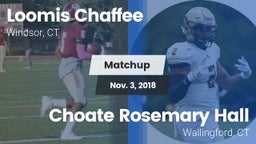Matchup: Loomis Chaffee Schoo vs. Choate Rosemary Hall  2018