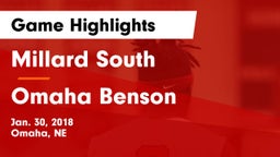 Millard South  vs Omaha Benson  Game Highlights - Jan. 30, 2018